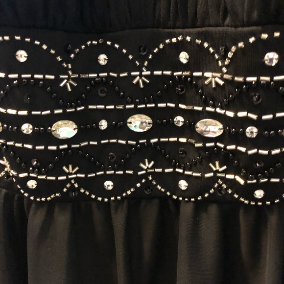 Jessica Howard Black Beaded Keyhole Dress 16 - Picture 3 of 5